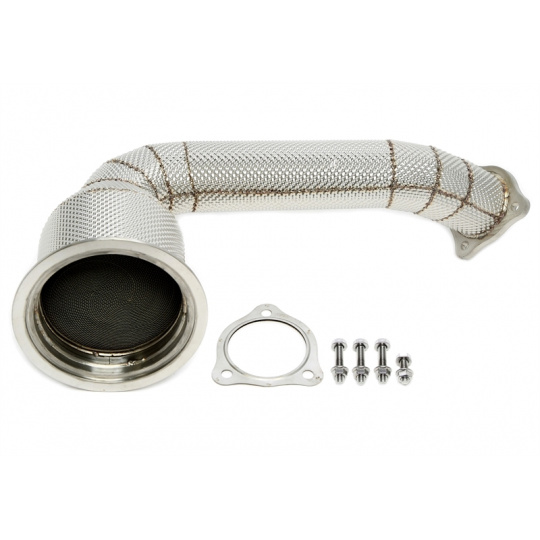 TA Technix downpipe s 200článkovým katalyzátorem a termoizolační ochranou (nahrazující předkatalyzátor) Porsche Panamera 4/4S (971, 2016-2019) motor 3.0T (EA839)