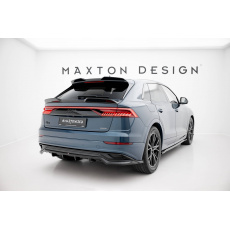 Maxton Design spoiler pod zadní nárazník s žebrováním pro Audi Q8 Mk 1, černý lesklý plast ABS