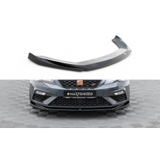 Maxton Design spoiler pod přední nárazník ver.5 pro Seat Leon Cupra Mk3 Facelift, černý lesklý plast ABS