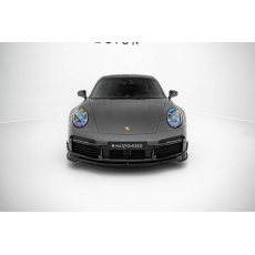 Maxton Design spoiler pod přední nárazník pro Porsche 911 992 Turbo S, černý lesklý plast ABS, Sport Package