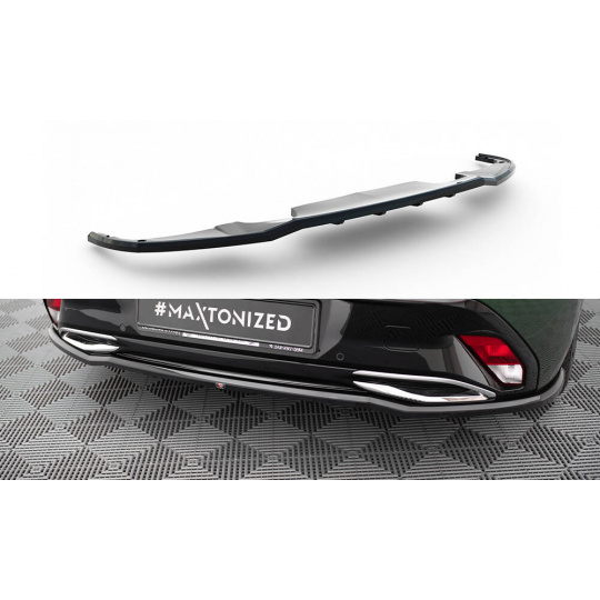 Maxton Design spoiler pod zadní nárazník s žebrováním pro Peugeot 308 Mk3, černý lesklý plast ABS, Hatchback