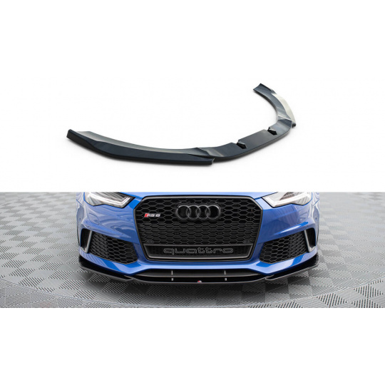 Maxton Design spoiler pod přední nárazník ver.3 pro Audi RS6 C7, černý lesklý plast ABS