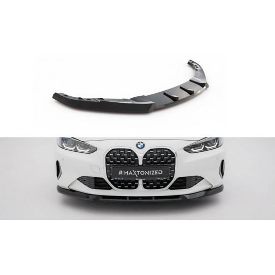 Maxton Design spoiler pod přední nárazník pro BMW řada 4 G22, G22 Facelift, G23, G23 Facelift, černý lesklý plast ABS, Coupe / Cabrio