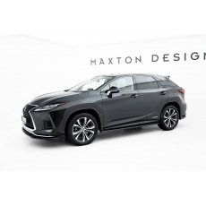 Maxton Design difuzory pod boční prahy pro Lexus RX Mk4 Facelift, černý lesklý plast ABS