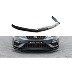 Maxton Design spoiler pod přední nárazník ver.6 pro Seat Leon Cupra Mk3 Facelift, černý lesklý plast ABS