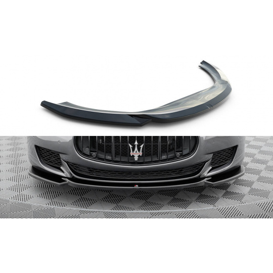 Maxton Design spoiler pod přední nárazník pro Maserati Quattroporte Mk6, černý lesklý plast ABS