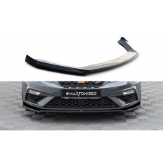 Maxton Design spoiler pod přední nárazník ver.7 pro Seat Leon Cupra Mk3 Facelift, černý lesklý plast ABS