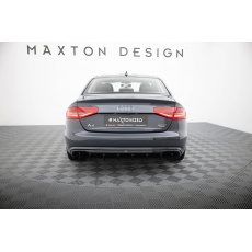 Maxton Design vložka zadního nárazníku pro Audi A4 B8 FL, černý lesklý plast ABS, Sedan / Avant