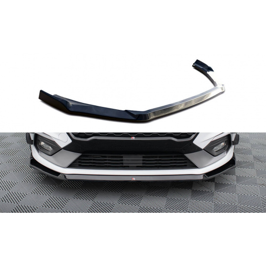 Maxton Design spoiler pod přední nárazník ver.5 pro Ford Fiesta ST Mk8, černý lesklý plast ABS