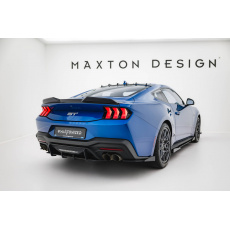 Maxton Design "Street Pro" difuzor zadního nárazníku pro Ford Mustang Mk7 GT, plast ABS bez povrchové úpravy, s červenou linkou