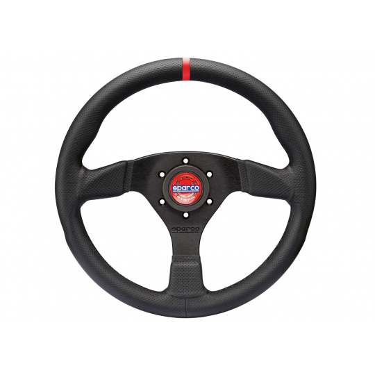 Sparco R383 sportovní volant 330 mm, materiál věnce kůže s černým prošitím