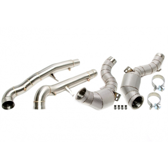 TA Technix downpipe s 200článkovým katalyzátorem a termoizolační ochranou Mercedes AMG GT + S + C + R (190, 2014-2021) motor M178, výfuk 75 mm