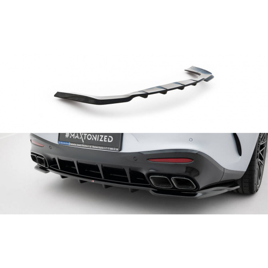 Maxton Design spoiler pod zadní nárazník s žebrováním v.1 pro Mercedes AMG GT C192 /63, černý lesklý plast ABS