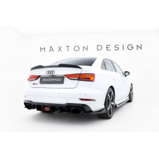 Maxton Design prodloužení spoileru 3d pro Audi A3 8V, černý lesklý plast ABS, Sedan