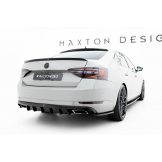 Maxton Design vložka zadního nárazníku ver.2 pro Škoda Superb Mk3, černý lesklý plast ABS, Liftback / Combi