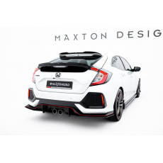 Maxton Design "Street Pro" boční difuzory pod zadní nárazník v.2 pro Honda Civic Mk10 Sport, plast ABS bez povrchové úpravy, s černou a červenou linkou