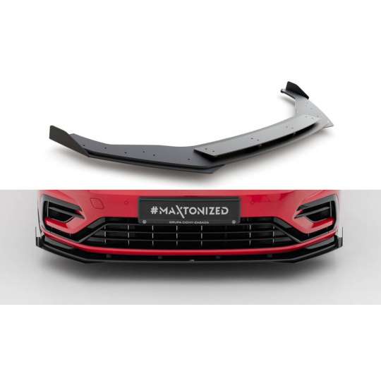 Maxton Design "Racing durability" spoiler pod přední nárazník s rohovými splittery pro Volkswagen Golf R Mk7 Facelift, plast ABS bez povrchové úpravy