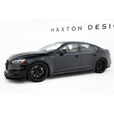 Maxton Design "Street Pro" difuzory pod boční prahy s křidélky pro Audi RS5 F5, plast ABS bez povrchové úpravy, Sportback, s černou a červenou linkou