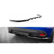 Maxton Design středový spoiler pod zadní nárazník s žebrováním pro Jaguar F-Pace R-Sport Mk1, černý lesklý plast ABS