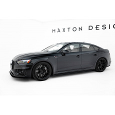 Maxton Design "Street Pro" difuzory pod boční prahy pro Audi RS5 F5, plast ABS bez povrchové úpravy, Sportback, s černou a červenou linkou