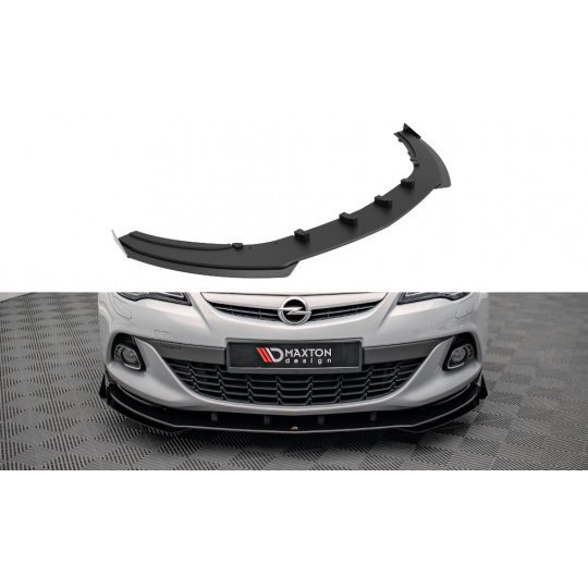 Maxton Design "Street Pro" spoiler pod přední nárazník s křidélky ver.1 pro Opel Astra OPC J (Mk4), plast ABS bez povrchové úpravy, GTC, s černou a červenou linkou