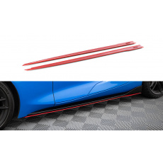 Maxton Design difuzory pod boční prahy ver.2 pro Toyota Supra Mk5, červený lesklý plast ABS