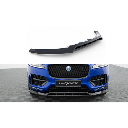 Maxton Design spoiler pod přední nárazník pro Jaguar F-Pace R-Sport Mk1, černý lesklý plast ABS