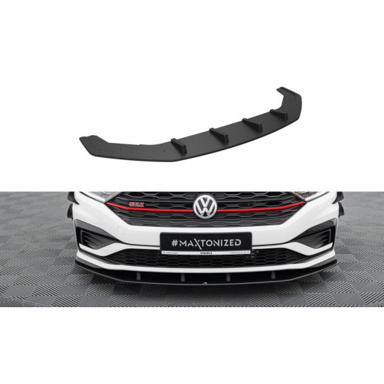 Maxton Design "Street Pro" spoiler pod přední nárazník pro Volkswagen Jetta Mk7 GLI, plast ABS bez povrchové úpravy, s černou a červenou linkou