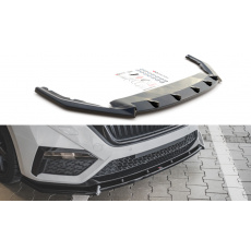 Maxton Design spoiler pod přední nárazník ver.1 pro Škoda Octavia RS Mk4, černý lesklý plast ABS