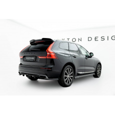 Maxton Design spoiler pod zadní nárazník s žebrováním pro Volvo XC60 Mk 2, černý lesklý plast ABS