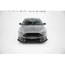 Maxton Design "Street Pro" spoiler pod přední nárazník s křidélky pro Ford Focus ST Mk3 Facelift, plast ABS bez povrchové úpravy, s červenou linkou