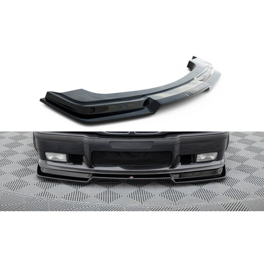 Maxton Design spoiler pod přední nárazník ver.2 pro BMW M3 E36, černý lesklý plast ABS