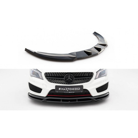 Maxton Design spoiler pod přední nárazník pro Mercedes CLA C 117/AMG-Line, černý lesklý plast ABS, Shooting Brake/Coupe