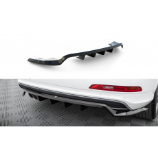 Maxton Design spoiler pod zadní nárazník s žebrováním pro Audi Q3 8U, černý lesklý plast ABS, S-Line
