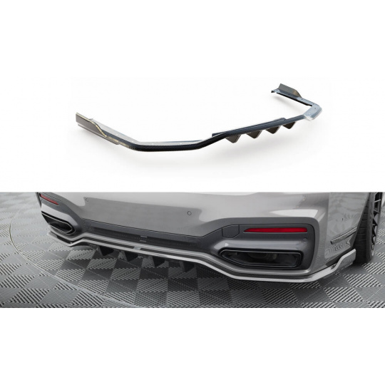 Maxton Design Carbon Division spoiler pod zadní nárazník pro BMW řada 7 G11 Facelift M-Pack, materiál pravý karbon